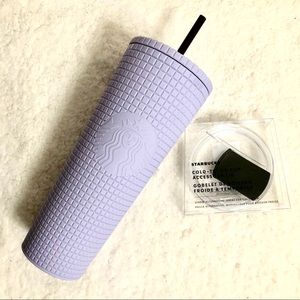 Starbucks lilac grid tumbler with to go lid